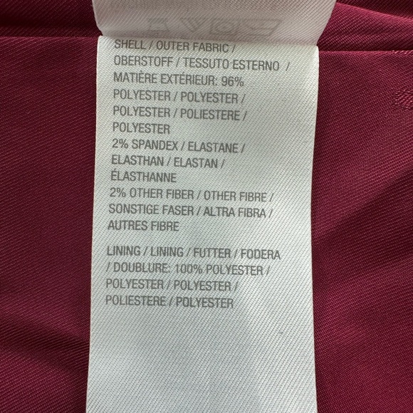 NWOT H by Halston Maroon Pea Coat Women 18W Asymmetric Zip Faux Suede Lined - Picture 6 of 10